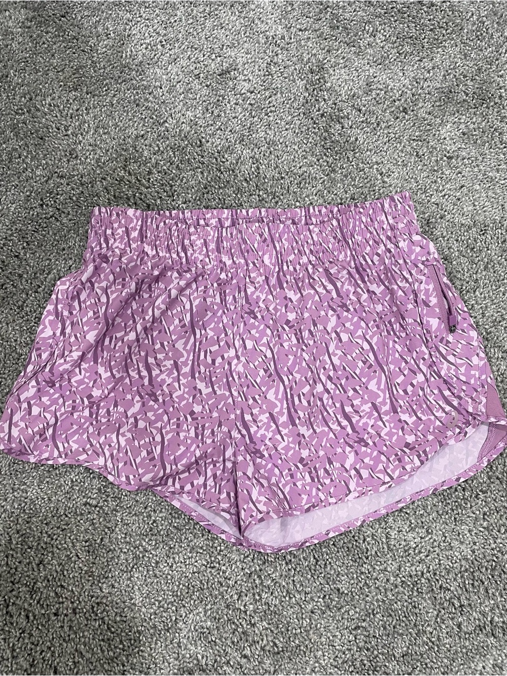 Asics Lavender Patterned Athletic Running Shorts
